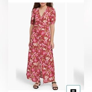 Nordstrom Floral Maxi Dress in Pink and Brown